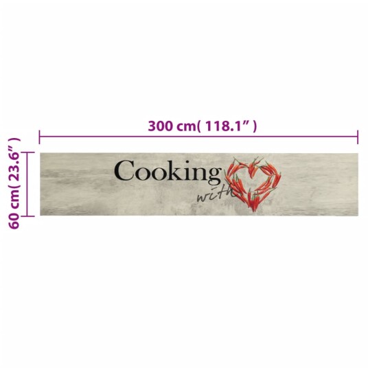 Kjøkkenteppe vaskbar Peper Cooking 60x300 cm fløyel 8721012919013