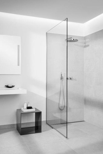 Unidrain Glassline Dusjvegg, 100 cm, Klart glass - Ekskl. gulvmodul