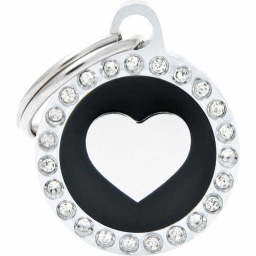 Myfamily Glam Strass Id-Merke Med Hjerte Sort