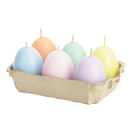 PartyDeco Stearinlys Eggformet Pastellmiks