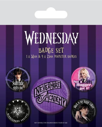 Wednesday Pins Nevermore 5-pk -  - Alle aldre - Metall