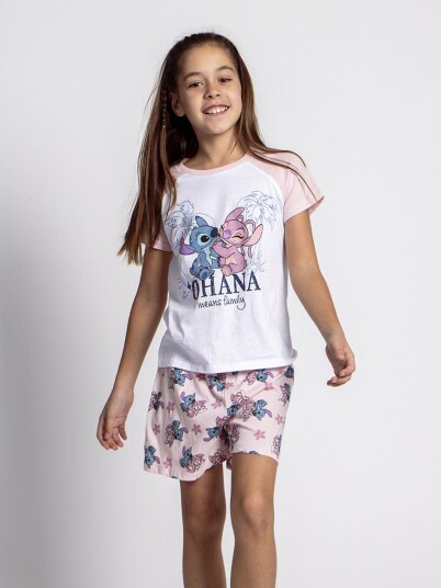 Disney Stitch Pysjamas Rosa 104 110 Disney Stitch Pysjamas Rosa 104 110