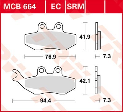 Bremseklosser TRW MCB664 Bremseklosser TRW MCB664