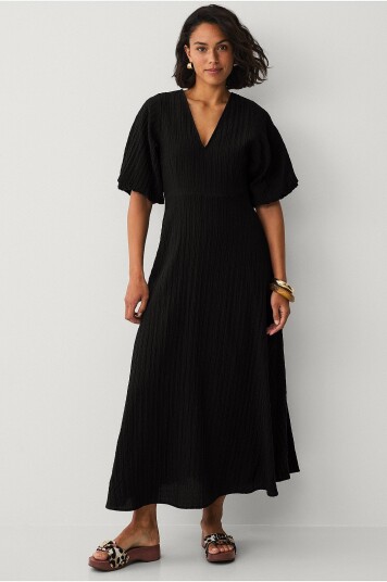 Selected Femme Maxikjole slfMaddie SS Midi Dress Svart
