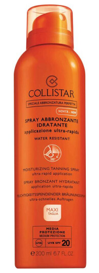Collistar Moisturizing Tanning Spray SPF20 200ml - Fuktighetsgivende og Vannavstøtende Solkrem