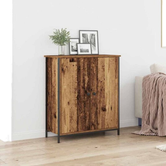 Sideboard Gammel Tre 70x30x80 cm Støpt tre og Stål