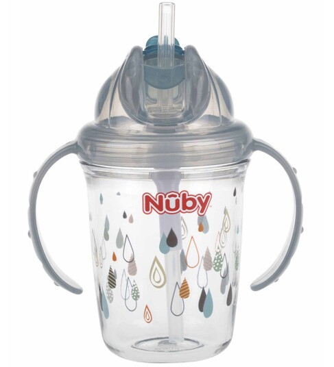 Nûby 360 ° Tritan kopp med sugerør 240 ml i grått Nûby 360 ° Tritan kopp med sugerør 240 ml i grått