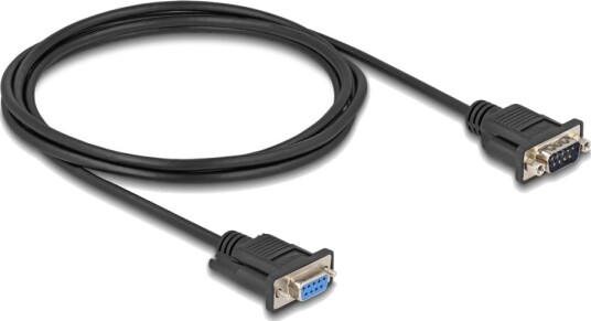 Delock Seriell Kabel Db 9 Hann Til Db 9 Hunn 50 Cm Tommelskruer Støtter Rs 232 Seriell Grensesnitt Svart