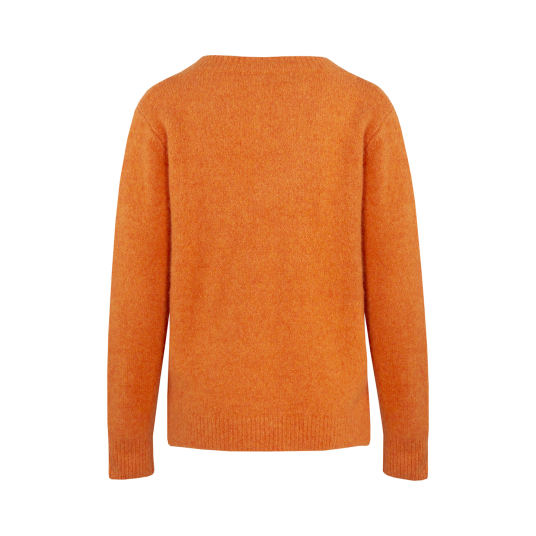 Samantha Sweater Orange Flame S V neck alpaca sweater