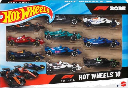 Hot Wheels Lekebilsett 10 Stk F1 Racing 2025 Hot Wheels Lekebilsett 10 Stk F1 Racing 2025