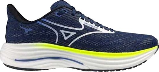 Mizuno Men"s Wave Rider 29 Estate Blue/white/lightning Yellow 46