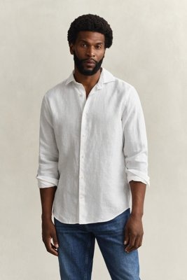 GANT Reg Linen Shirt White L