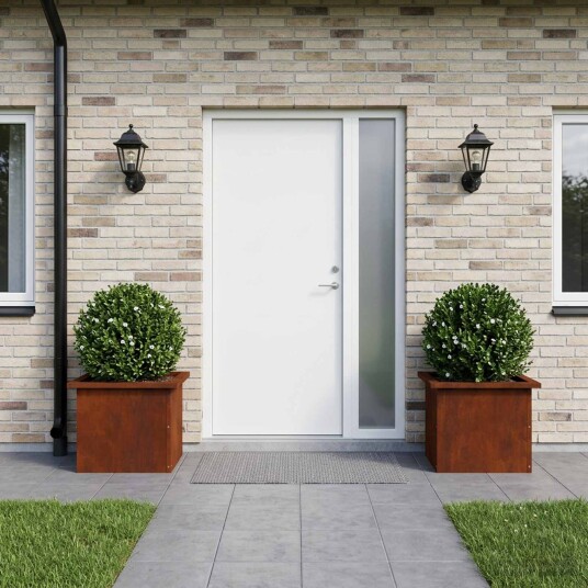 vidaXL Hageplantekasse med LED 2 stk. Rusten 30 x 40 x 30 cm