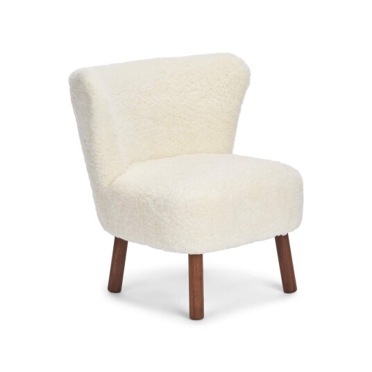 Natures Collection Emily Lounge Chair Korthåret Hvit Valnøtt