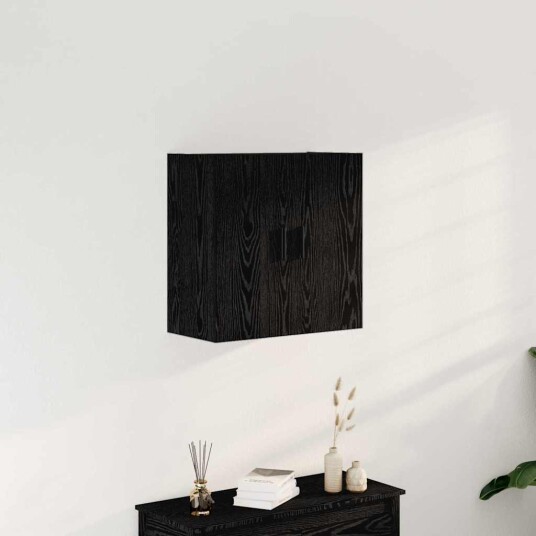 Vegghylle Svart Eik 60x31x60 cm Konstruert Tre Vegghylle Svart Eik 60x31x60 cm Konstruert Tre