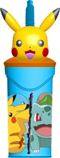 Pokémon Pokemon 3d-Kopp Med Sugerør 360ml
