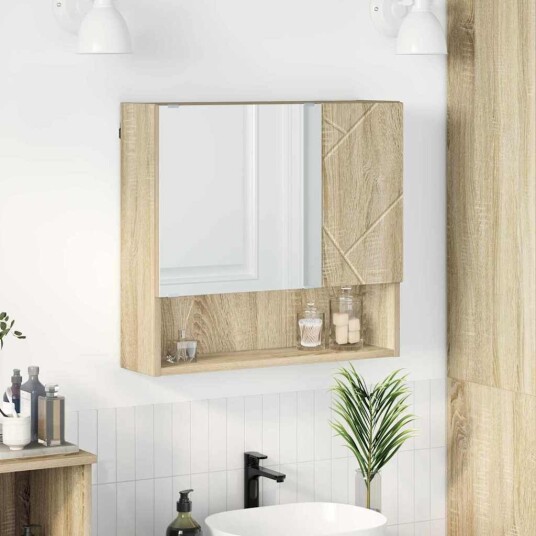 Speilskap Veggmontert Sonoma eik 59 x 17 x 55 cm Konstruert tre