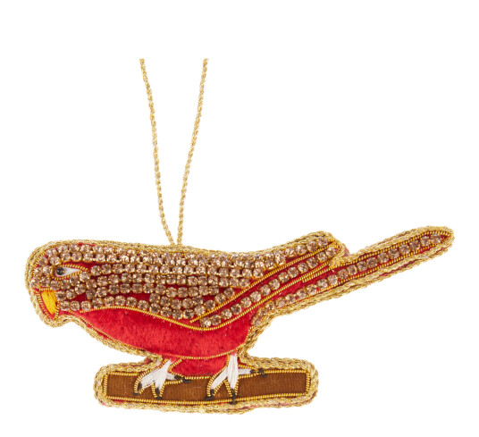 Tinker Tailor Undelat med broderinger 5cm krystaller rød gull
