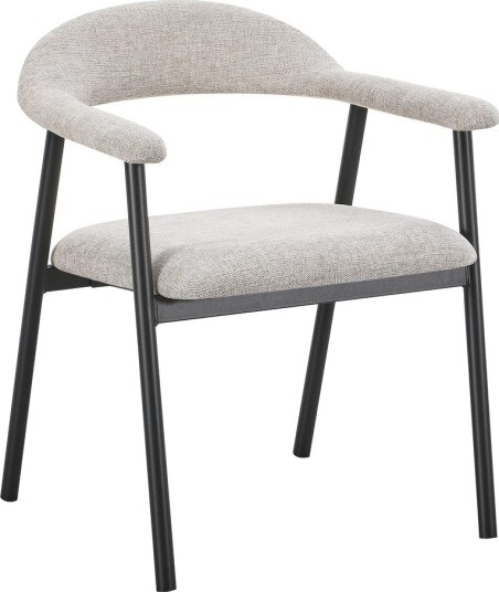 Ronja spisestol i metall med stoffsete Beige/svart
