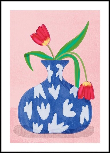 Tulpe in vase Plakat / 50x70cm