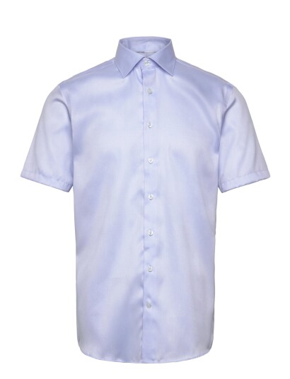 Lindbergh Black 1927: Twill Weave Shirt Wf S/S   Blue   XL