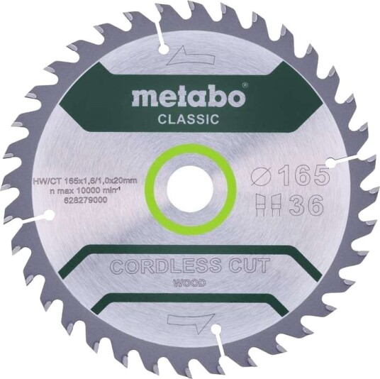 Metabo Sagblad 165x20mm Z18 WZ 20° til Cordless Cut Wood Metabo Sagblad 165x20mm Z18 WZ 20° til Cordless Cut Wood