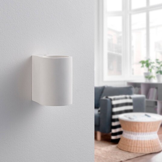 Lindby LED-vegglampe Jannes av gips, rund