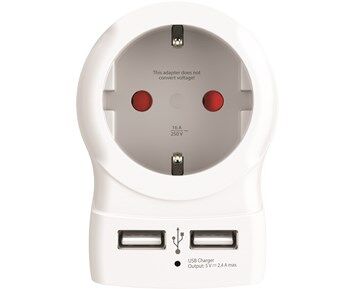 SKROSS 2-USB Reiseadapter Hvit 12W for Europa SKROSS 2-USB Reiseadapter Hvit 12W for Europa