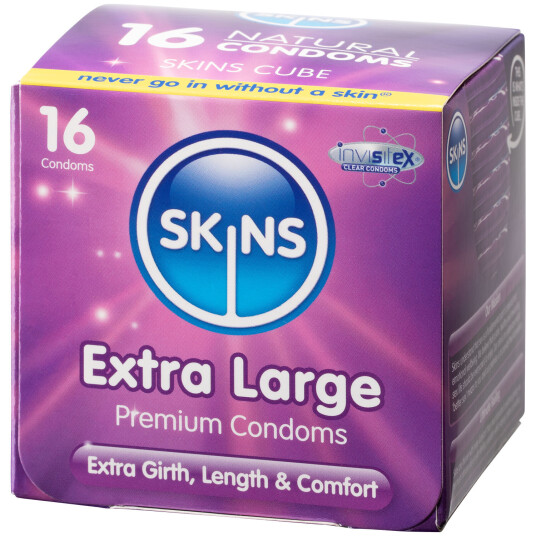 Skins Extra Large Kondomer 16 stk. - Klar Skins Extra Large Kondomer 16 stk. - Klar