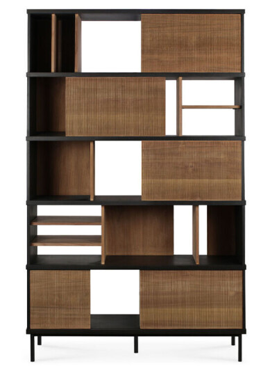 Ethnicraft Oscar Rack hylle Teak, Black 5 d?rer 120 x 40 cm Ethnicraft Oscar Rack hylle Teak, Black 5 d?rer 120 x 40 cm