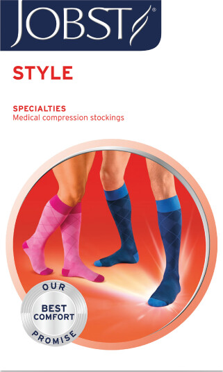 JOBST Style knestrømpe, Klasse 1, large, blå, 1 par JOBST Style knestrømpe, Klasse 1, large, blå, 1 par