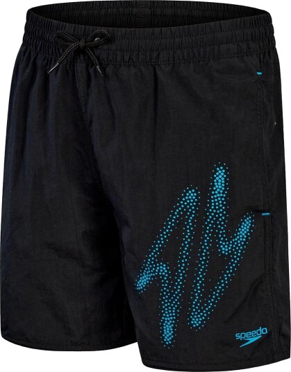 Speedo Badeshorts Hyper Boom Logo Svart/Blå Speedo Small Badetøy