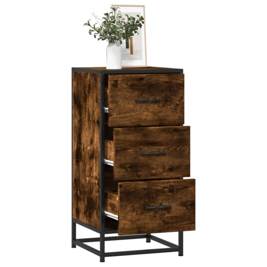 Skjenk røkt eik 35,5x35x76 cm konstruert tre og metall 8721102840050