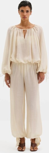 Malina Julianna Drawstring Detailed Blouse Cream 42 Malina Julianna Drawstring Detailed Blouse Cream 42