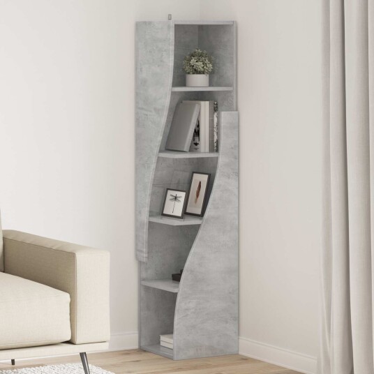 vidaXL Hjørneskap 32x32x140cm Konstruert tre Betonggrå