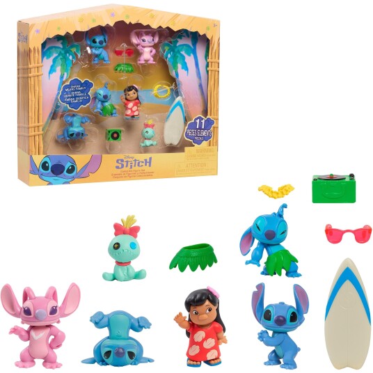 Disney Stitch Samlefigursett – 6 figurer med 5 tilbehør fra 3 år