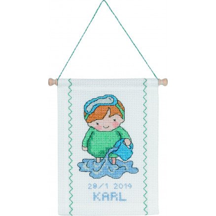 Permin Broderisett Stjernetegn Vannmannen 18x25cm