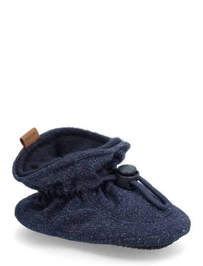 Melton Glitter Textile Slippers - Navy - 16/17