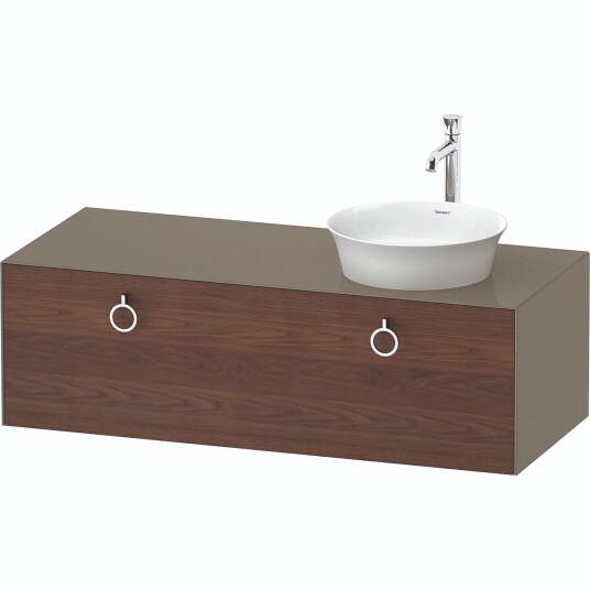 Duravit White Tulip Servantskap 1 skuff 130x55x40,8 cm Valnøtt/Stengrå Høygl.