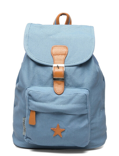 Smallstuff Baggy Back Pack, Cloudy With Leather Star - Blue - 29X 25X 9CM Smallstuff Baggy Back Pack, Cloudy With Leather Star - Blue - 29X 25X 9CM