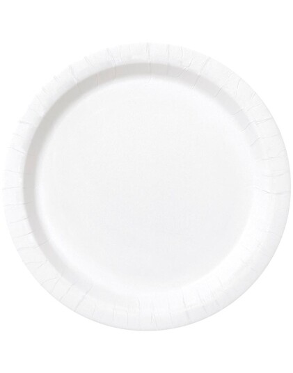 Unique 20 stk Hvite Små Papptallerkener17 cm 31044