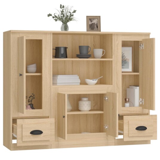 vidaXL Highboards 3 stk sonoma eik konstruert tre vidaXL Highboards 3 stk sonoma eik konstruert tre