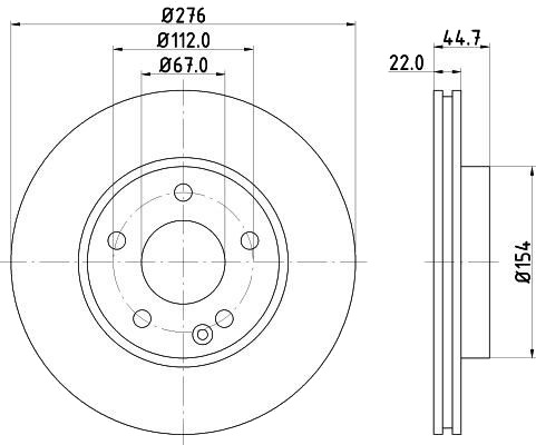 HELLA 8DD 355 128-271 Bremseskive