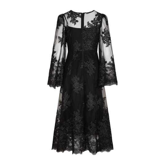 Minerva Dress Black XS Lace embroidery maxi dress