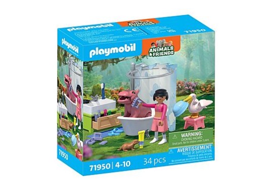 PLAYMOBIL Dyr & Venner Badetid Byggesett Flerfarget for Barn 4+