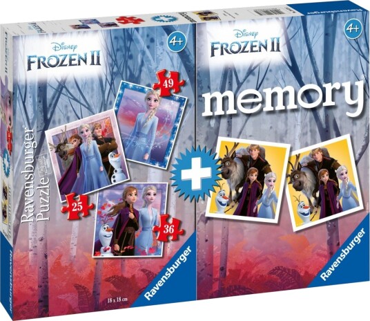 Ravensburger 3-I-1 Puslespill Og Memo Frost 2 25 Brikker