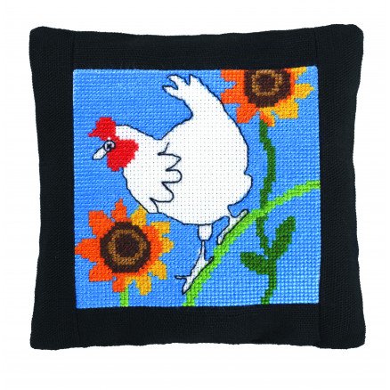 Â Permin Broderisett Pute Høne 14x14cm