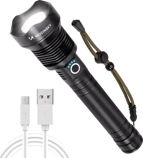 Wozinsky Lommelykt WLT-20W tactical 20 W 2000 lm CREE diodes IP65 with Justerbar beam Svart
