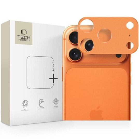 Tech-Protect Camalloy Fit+ Kamerabeskytter i Aluminium til iPhone 17 Pro Max - Kosmisk Oransje