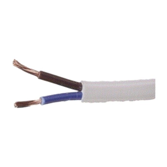 E:zo Installasjonskabel Hvit PL 2x0.75mm² 5m